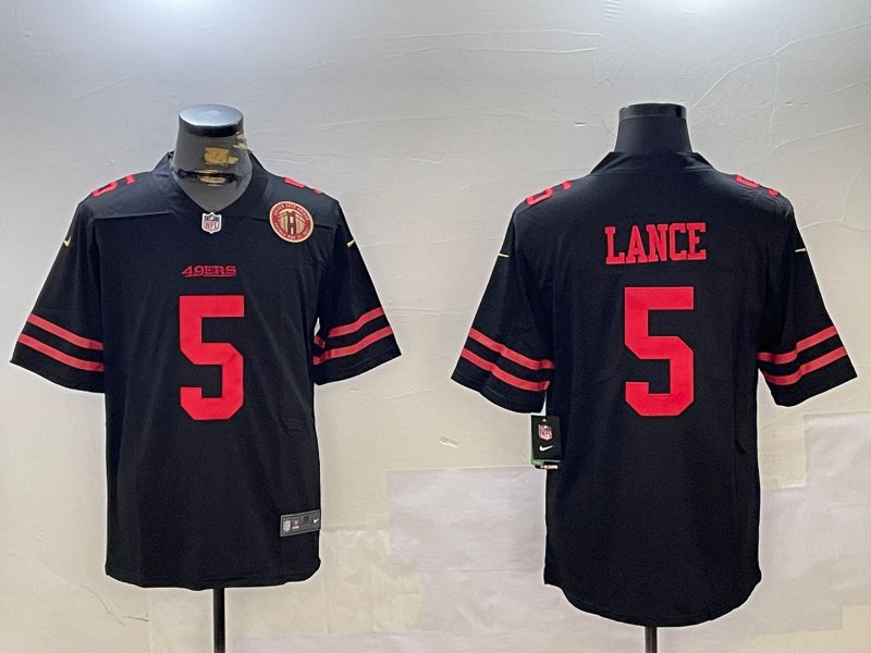 Men San Francisco 49ers #5 Lance Black Second generation 2024 Nike Limited NFL Jersey style 4